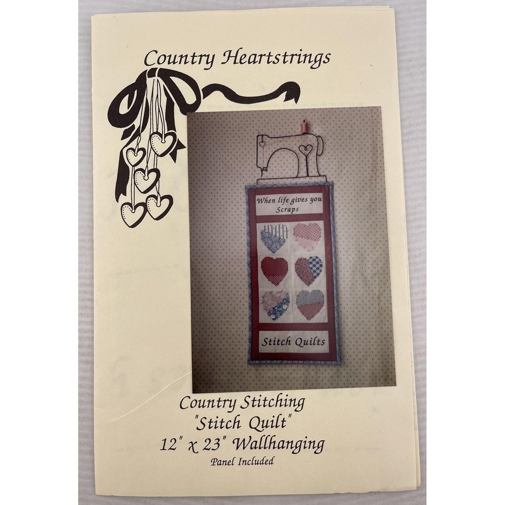 Country Heartstrings Wall Quilt‎ Pattern Country Stitching "Stitch Quilt" 12x23